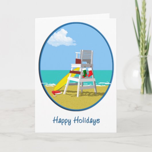 クリスマスのライフガードの椅子 シーズンカード (正面)