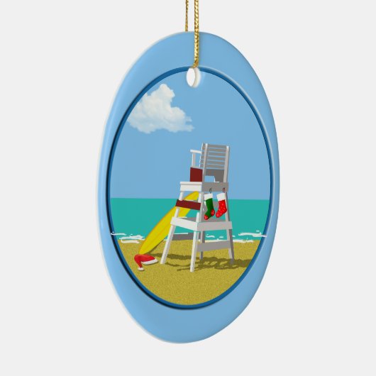 クリスマスのライフガードチェア セラミックオーナメント (右)