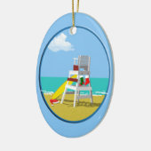 クリスマスのライフガードチェア セラミックオーナメント (左)