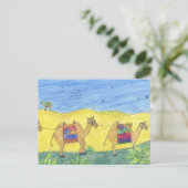 クリスマスのラクダの郵便はがき シーズンポストカード (スタンド正面)