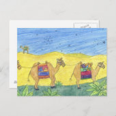 クリスマスのラクダの郵便はがき シーズンポストカード (正面/裏面)