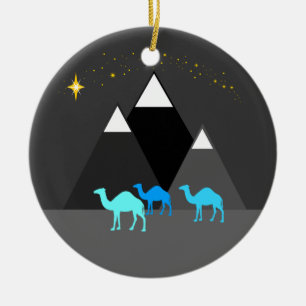 クリスマスのラクダ セラミックオーナメント