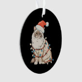 クリスマスのラグドールかわいい猫サンタ帽子Xmasライト オーナメント (正面)