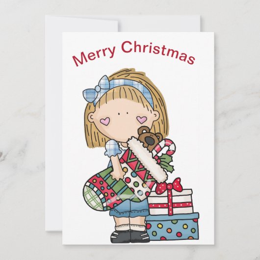 クリスマスのラグドールが靴下を持っている シーズンカード (正面)