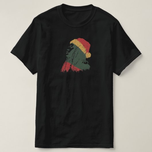 クリスマスのラスタファリアンの女性 Tシャツ (デザイン正面)