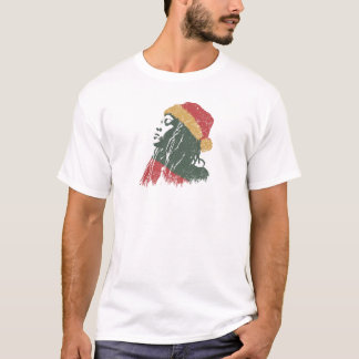 クリスマスのラスタファリアン女性 Tシャツ