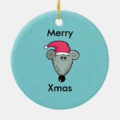 クリスマスのラットのオーナメント セラミックオーナメント (裏面)