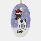 クリスマスのラットテリア/おもちゃのフォックステリア犬 セラミックオーナメント (右)
