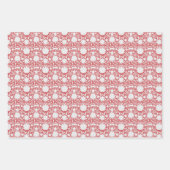 クリスマスのラッピングのための民俗紙 ラッピングペーパーシート (正面)