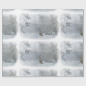 クリスマスのラッピングパパに登場するオオカミ ラッピングペーパー (フラット)