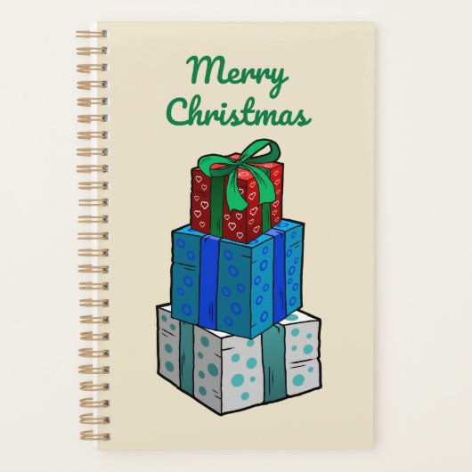 クリスマスのラッピング済みプレゼント プランナー手帳 (正面)