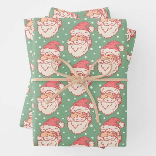 クリスマスのラッピング紙とサンタ ラッピングペーパーシート (インサイチュ)