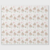 クリスマスのラッピング紙女の子の名前ピンクベア ラッピングペーパー (フラット)