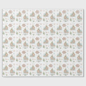 クリスマスのラッピング紙男の赤ちゃん名ブルーベア ラッピングペーパー (フラット)