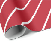 クリスマスのラッピング紙赤(白ストライプい) ラッピングペーパー (ロールコーナー)