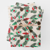 クリスマスのラッピング紙（クリーム） ラッピングペーパーシート (インサイチュ)