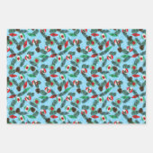 クリスマスのラッピング紙（青） ラッピングペーパーシート (正面3)