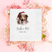 クリスマスのラフなコリーの犬が私に飲み物 縁ありカクテルナプキン