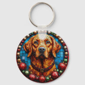 クリスマスのラブラドール犬 キーホルダー (裏面)