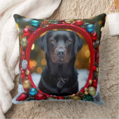 クリスマスのラブラドール犬 クッション (ブランケット)