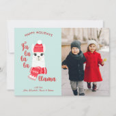 クリスマスのラマのカスタムの写真 シーズンカード (正面)