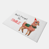 クリスマスのラマ ドアマット (アングル)