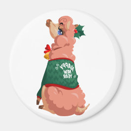 クリスマスのラマ マグネット