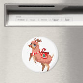 クリスマスのラマ マグネット (インサイチュ (食洗機))