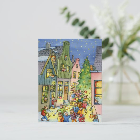 クリスマスのランタンの郵便はがき シーズンポストカード (スタンド正面)