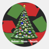 クリスマスのリサイクル品 ラウンドシール (正面)
