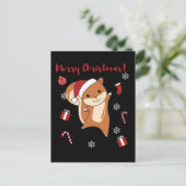 クリスマスのリスたち 冬の動物たち シーズンポストカード (スタンド正面)