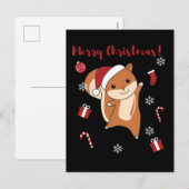 クリスマスのリスたち 冬の動物たち シーズンポストカード (正面/裏面)