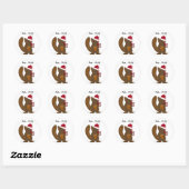 クリスマスのリスのかわいいフレーズ ラウンドシール (シート)