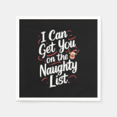 クリスマスのリストにいけな載せおもしろいる スタンダードカクテルナプキン (正面)