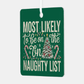 クリスマスのリストに載るいけな可能性が高い メタルオーナメント (正面左)