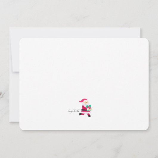 クリスマスのリストの写真の誕生の発表を用いるサンタ 招待状 (裏面)