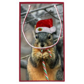 クリスマスのリス スモールペーパーバッグ (裏面)