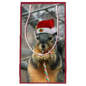 クリスマスのリス スモールペーパーバッグ (正面)