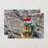 クリスマスのリス 招待状 (正面/裏面)