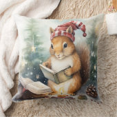 クリスマスのリス 読書中 クッション (ブランケット)