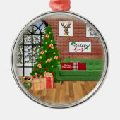 クリスマスのリビング飾 メタルオーナメント (正面)