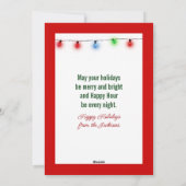 クリスマスのリボンが付いたマティーニカクテル シーズンカード (裏面)