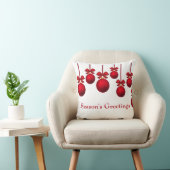 クリスマスのリボンが付いている赤いクリスマスの球 クッション (椅子)