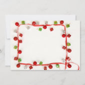 クリスマスのリボンの夕食 招待状 (裏面)