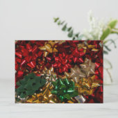 クリスマスのリボン カラフル フェスティブ ホリデー シーズンカード (スタンド正面)