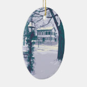 クリスマスのリンカーンの家 セラミックオーナメント (右)