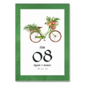 クリスマスのリンゴと松の自転車 冬の結婚式 テーブルナンバー (裏面)