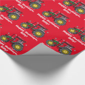 クリスマスのリースが付いているトラクター ラッピングペーパー (角)
