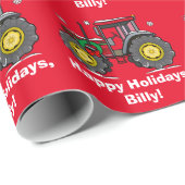 クリスマスのリースが付いているトラクター ラッピングペーパー (ロールコーナー)