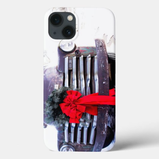 クリスマスのリースが飾られたアンティークトラック Case-Mate iPhoneケース (裏面)